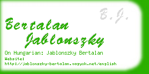 bertalan jablonszky business card